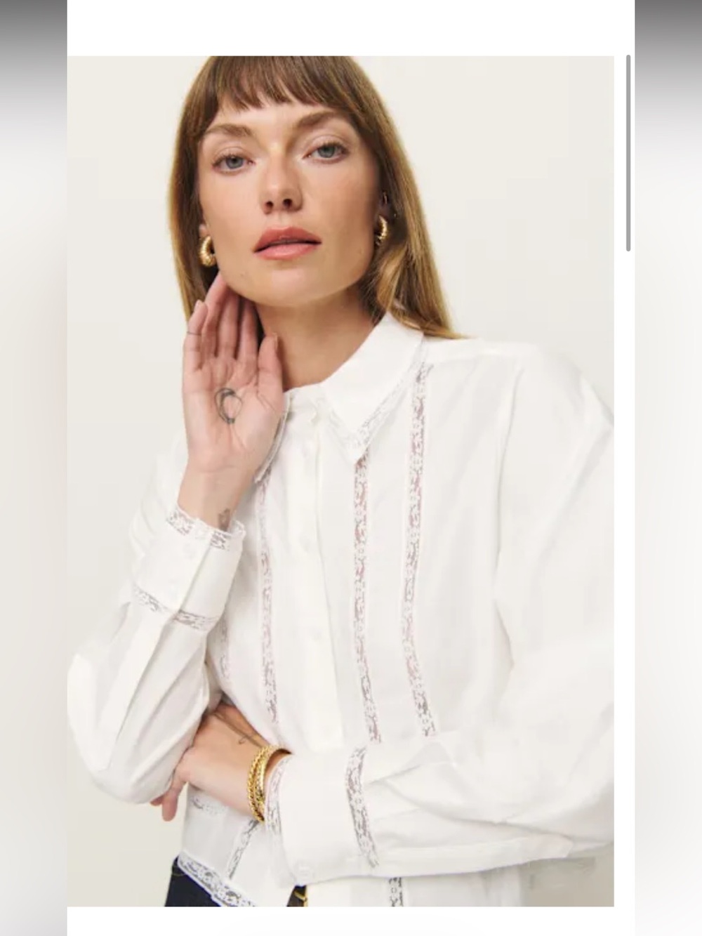 Reformation Loreena Top Ivory - Size 2